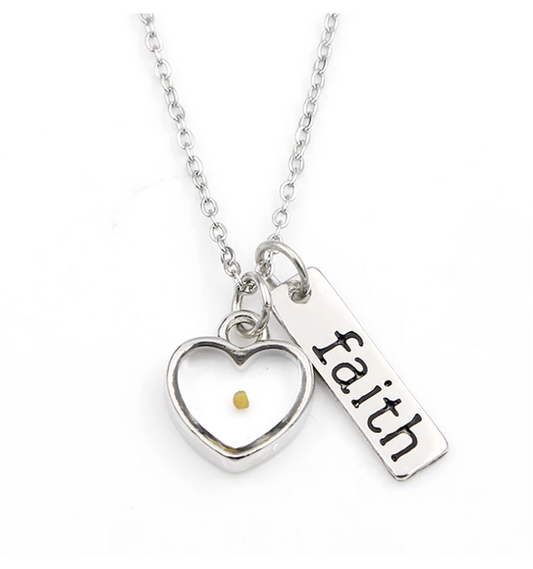 Mustard Seed Faith Heart Necklace