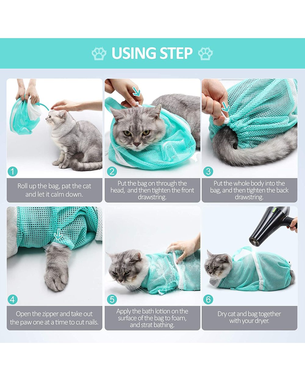 Pet Grooming Bath Bag