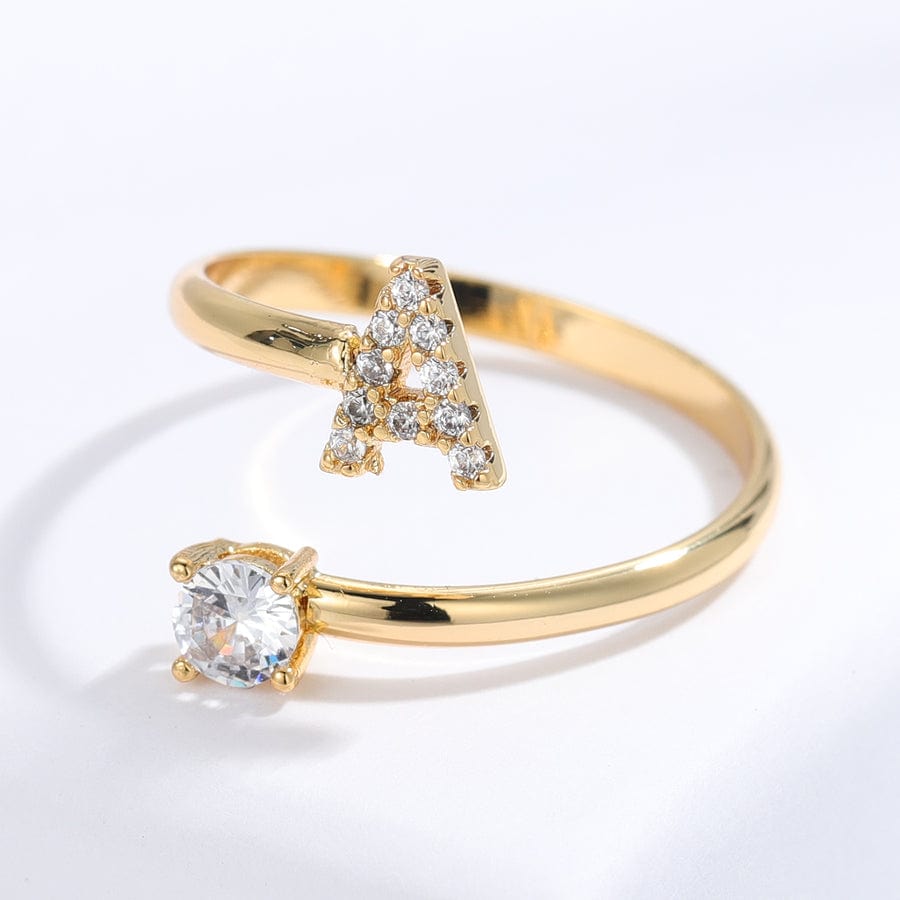 Sparkling Adjustable Initial Ring