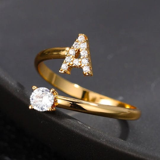 Sparkling Adjustable Initial Ring